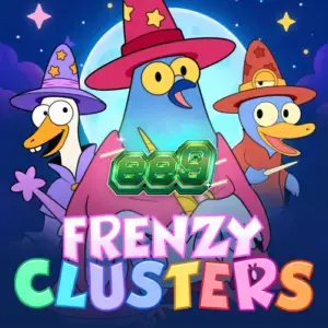 Interface vibrante do jogo Frenzy Clusters com grade 7x7